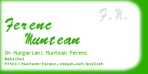 ferenc muntean business card